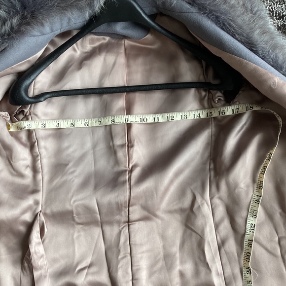 Stunning Wool Belted fur Coat Size XS S 4 6 - Picture 9 of 10